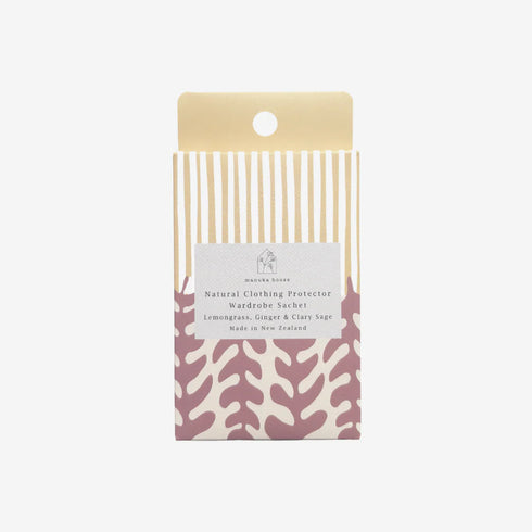 Contemporary Wardrobe Sachet Lemongrass, Ginger and Clary Sage-Manuka House NZ-Matakana Pharmacy